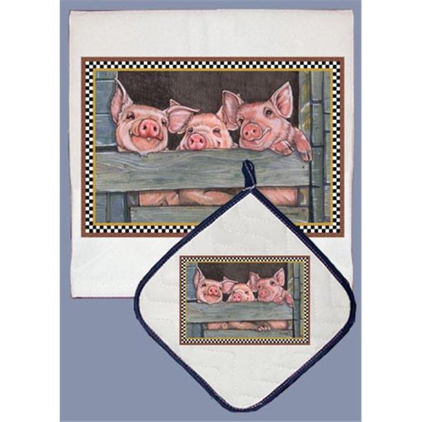 Pipsqueak Productions Dp601 Pig Dish Towel And Pot Holder Set Walmart Com Walmart Com