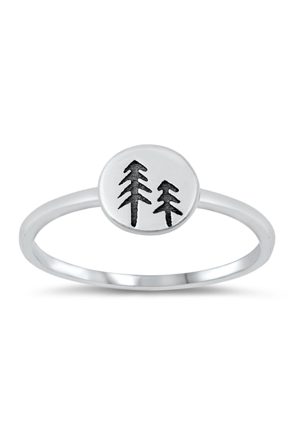 Hippy Love Forest Nature Ring .925 Solid Sterling Silver Band Jewelry Female Male Unisex Size 10