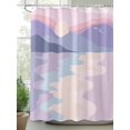 thumbnail image 2 of Abstract Ocean Shower Curtain Set ，Waterproof Fabric Shower Curtains Purple Mountain Sun at Sunset Shower Curtains for Bathroom,Bathroom Decor 72"x72", 2 of 6