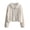 Apricot, variant on Lady Coat - Waffle Texture, Dual Zipper, Turn-down Collar, Loose Sport Jacket, School Casual Outwear