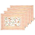 thumbnail image 1 of Vargottam Napperons - Napperon pour Table à Manger, Ensemble de 4 - Serviette en Coton Imprimée et Réversible - Napperons d'Intérieur pour Table de Salle à Manger à la Maison et en Cuisine - Floraux (Pêche), 1 of 5