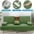 thumbnail image 4 of Sanmadrola 4-Piece Waterproof Futon Couch Covers Sofa Bed Cover Anti-Slip Furniture Protector with Removable Armrests Covers and Cup Holders Cover, Quilted Convertible Folding Slipcover, Green, 4 of 10
