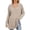 Khaki, variant on Wdfiry Women's Tops Solid Color Turn-down Collar Knit Tops Long Sleeve Ribbed Side Slit Loose Tunic Shirts