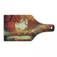 thumbnail image 1 of Fantasy Cutting Board, Colorful Modern Autumn Forest with Blured Special Effects in Vivid Tones Design, Tempered Glass Cutting and Serving Board, Wine Bottle Shape, Orange Green, by Ambesonne, 1 of 1