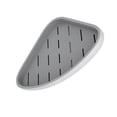 thumbnail image 3 of Estante esquinero triangular para baño, estante montado en la pared de plástico ventilado impermeable para champú, gris, 3 of 12