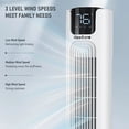 thumbnail image 3 of 36" Tower Fan with 24H Timers, 75° Oscillating Cooling Fan with LED & Remote, 4 Modes, 3 Speeds, 50dB Quiet for Home, White, 3 of 9
