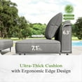 thumbnail image 3 of Sophia & William 7-Piece Modular Patio Furniture Set 6-Seat Low-Profile Sofa with Extra Thick Cushions & Nesting Tables, Grey, 3 of 8