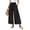 AH08-Black, variant on Womens Wide Leg Cropped Palazzo Pants Dressy Casual High Waist Flowy Gaucho Capri Pants Lounge Beach Vacation Slacks Black 2XL