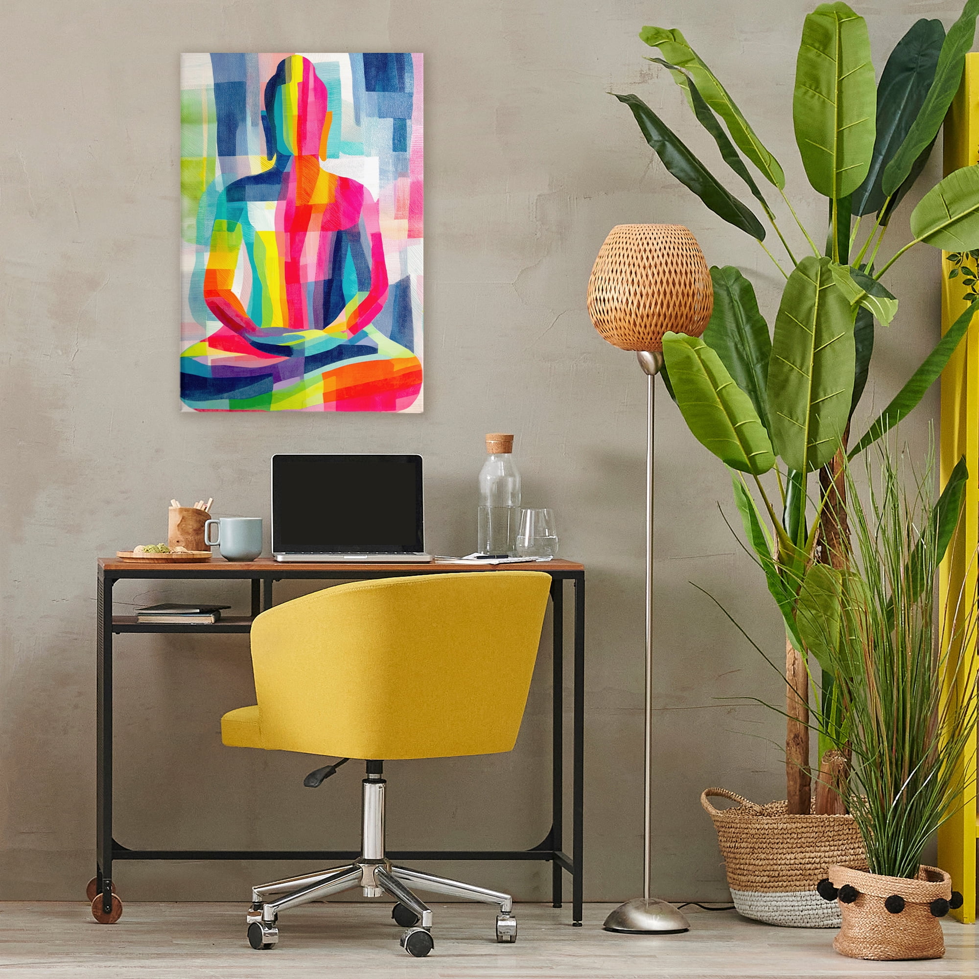 Geometric Buddha In Spectrum Canvas Art, 20 x 30, By Chromatic Storm Studio