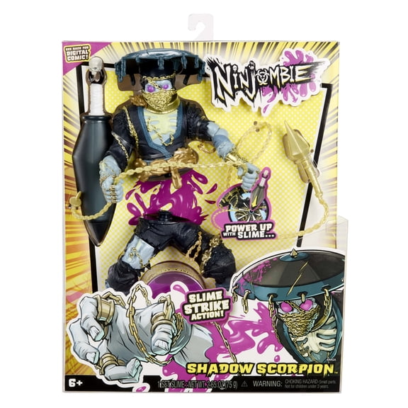Ninjombie Action Figure - Shadow Scorpion, Boys Action Ninja Zombie Slime Monster Action Figure, Ages 6  