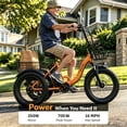 thumbnail image 3 of Narrak E Trike Electric Tricycle for Adults, 700W Brushless Motor 16MPH Fat Tire Folding Trike, Step-Thru 3 Wheel Electric Bicycle, Up to 40 Miles Orange, 3 of 11