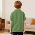 thumbnail image 7 of ITSAME T-Shirts for Boys, Lapel Short Sleeve Breathable Comfort Summer Casual Loose Tops Green Size 9, 7 of 7