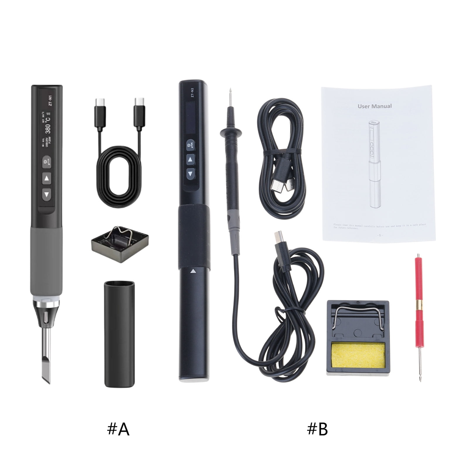 96W Intelligent Electric Soldering Iron 100-450℃ Rapid Heating Soldering Pen Temp Calibration Voltages Adjust Portable