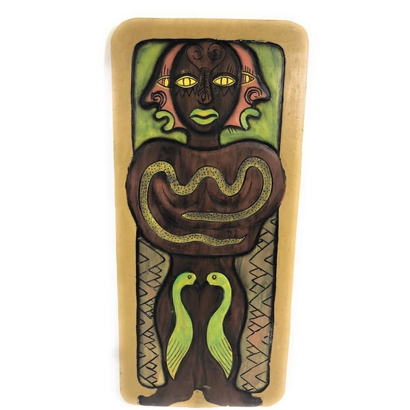 The Hawaiian Chief, Animal Spirit 30" X 15" - Primitive Art Wood Panel | #dpt519475