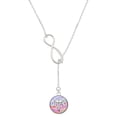 thumbnail image 1 of Delight Jewelry Silvertone Domed Multi Color BN Silver tone Elegant Infinity Lariat Necklace, 1 of 4