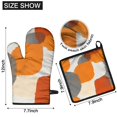 thumbnail image 6 of Orange and Grey Abstract Art Artwork Kitchen Oven Mitt and Pot Holder Sets 2 Pcs for Baking, Cooking and Grilling, Heat Resistant Up To 392 °F, 6 of 7
