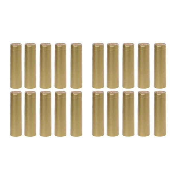 200 unidades de cápsulas termoencogibles de 60 mm de altura para botellas de cerveza casera, tapones para vino y sellado. 30 mm 32 mm Oro