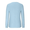 thumbnail image 4 of Timegard Hauts à Illets pour Femmes Col Rond Manches Longues Bouffantes Transparents T-Shirts Habillés Décontractés Amples, 4 of 5