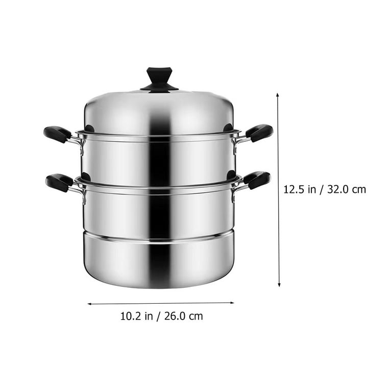 Multi-layer Stainless Steel Steamer Pot Set - Large Capacity Cooking Pot  For Healthy And Delicious Steamed Food - Temu