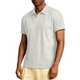 thumbnail image 2 of Men's Collared Shirts Short Sleeve Big and Tall Solid Lapel Button Casual Fashion Business T-Shirt, 2 of 9
