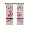 thumbnail image 7 of Happy Mother's Day Blackout Curtains for Bedroom, Pink Floral Buffalo Plaid Burlap Thermal Insulated Kitchen Drapes with Grommets, Light Blocking Window Treatment, 2 Panels 52" x 63", 7 of 7