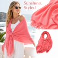 thumbnail image 4 of Lumtrix Tassel Scarf for Women and Men Winter Warm Long Scarves Large Travel Blanket Scarf Wrap E One Size, 4 of 5