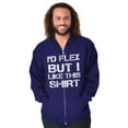 thumbnail image 4 of Flex But Like This Funny Gym Exercise Zip Hoodie Sweatshirt Men Brisco Brands L, 4 of 6