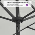 thumbnail image 6 of PURPLE LEAF 15ft Patio Umbrella with Base Included Double-Sided Rectangle Outdoor Umbrella Table Market Umbrella with Crank for Backyard Pool Garden Deck, Cream, 6 of 10