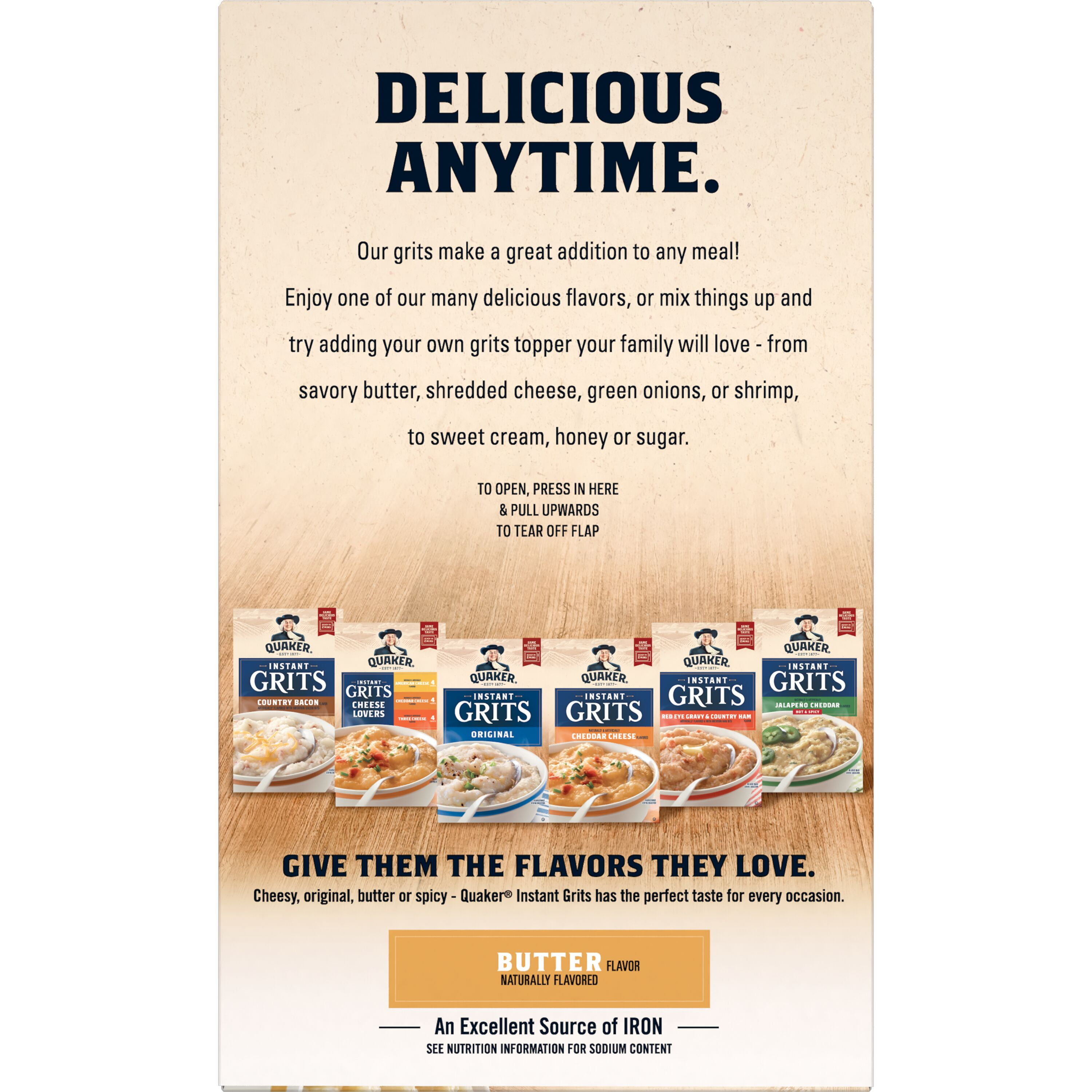 (3 pack) Quaker Instant Grits Butter 0.98 oz each, 10 Count