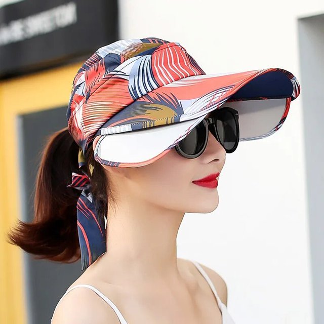 Sombrero de playa con lazo ajustable para mujer, gorra deportiva para montar al aire libre, sombrilla, protección solar, moda de verano