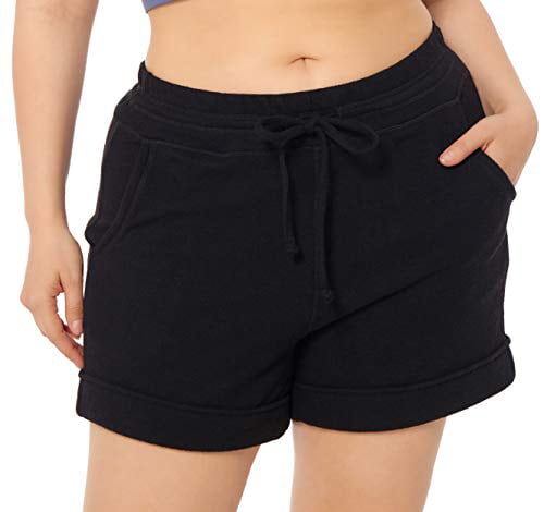 ZERDOCEAN Womens Plus Size Casual Sports Shorts Lounge Yoga Pajama Walking Sweat Shorts Activewear with Pockets 