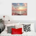 thumbnail image 4 of COMIO Beach Wall Art Sunset Pictures Ocean Prints Romantic Sea Coastal Waves Canvas Paintings for Living Room Bedroom Bathroom Office Framed Artwork Wall Decor, 4 of 4