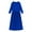 Blue, variant on Girls Dresses Kids Above Knee Length Long Sleeve Solid Princess Dresses Baby Girl Dress Blue 6 Years-7 Years