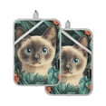thumbnail image 7 of Yayeee Pot Holders Kitchen Heat Resistant with Pocket 7"x9.8" Cotton Oven Cooking Hot Pads, Flowers and Cat, 7 of 7