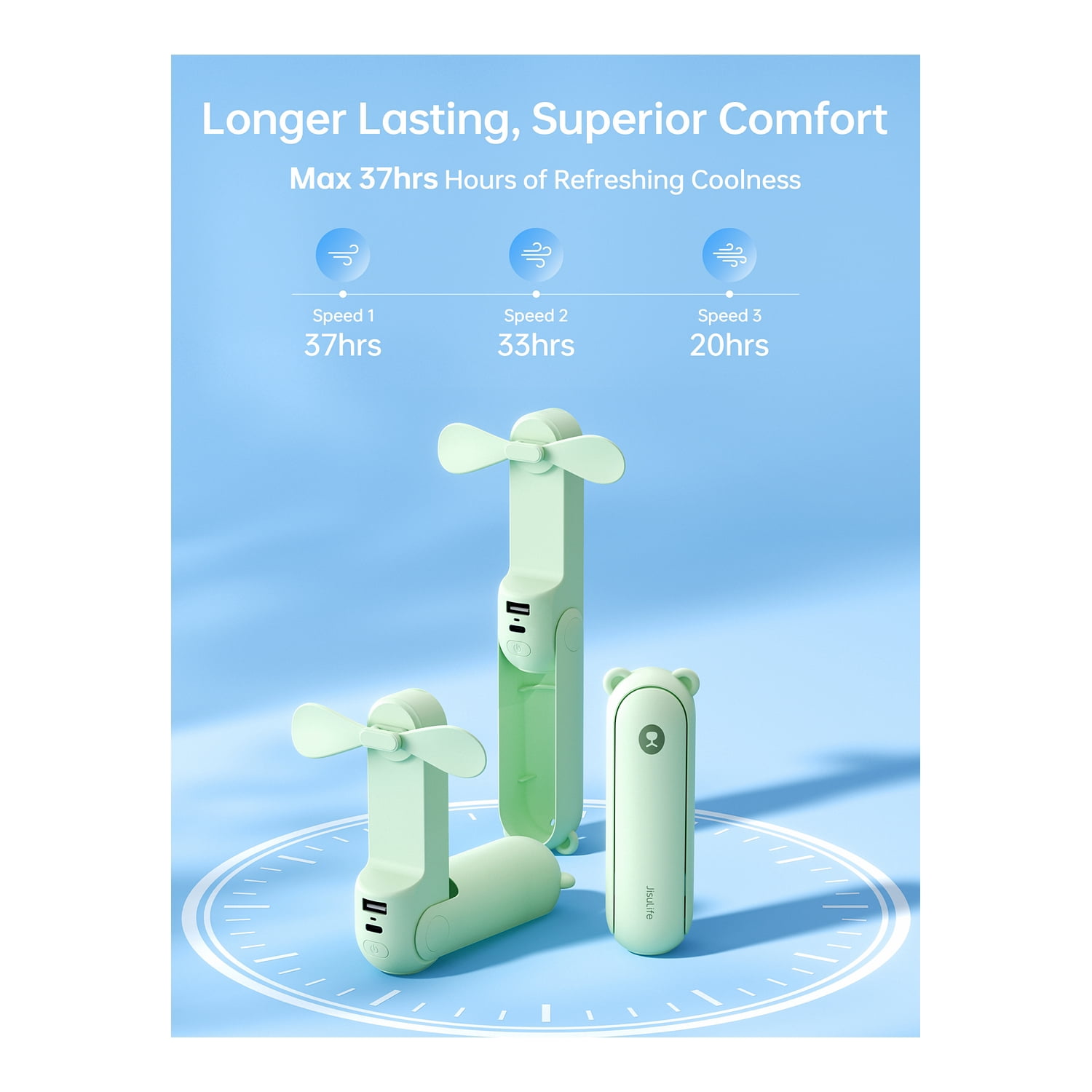 JisuLife Handheld Fan Life8X, Mint Green