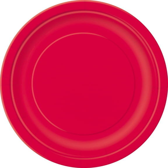 Red Paper Dinner Plates, 9in, 55ct