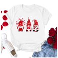 thumbnail image 3 of Daqian Womens Plus Size T-shirts 2021 Women Couples Lover Gnome Valentine's Day Short Sleeve Print T Shirts Tops Womens Graphic Tees Plus Size White M(M), 3 of 7