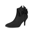 thumbnail image 1 of Unique Bargains Women's Flower Point Toe Size Zipper Stiletto Heel Ankle Boots, 1 of 8