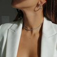 thumbnail image 5 of Women Elegant Shining Rhinestones Choker Necklace Sparking Adjustable Short Necklace Cubic Zirconia-4mm-Silver-Product code 60805, 5 of 5