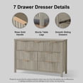 thumbnail image 5 of OAKHAM 7 Drawer Dresser, Fluted Wide Chest of Drawers for Bedroom Living Room, Gray Oak, 5 of 7