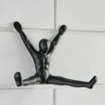 thumbnail image 3 of Danya B. Athlete Sculpture Cast Iron Wall Mount Double Hook (Set of 2) - Black, 3 of 5