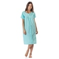 thumbnail image 1 of Casual Nights Robe de Maison Brodée à Oeillets à Manches Courtes pour Femme - Vert - 3X-Grand, 1 of 10
