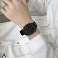 thumbnail image 4 of Fashion Leather Belt Square Quartz Watch - Classic Mens Womens College Style Timepiece, 4 of 9