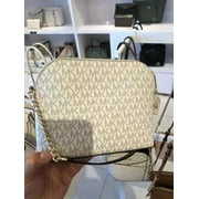 Michael Kors Women's Back Slip Pocket Signature Canvas Crossbody Bag, Vanilla