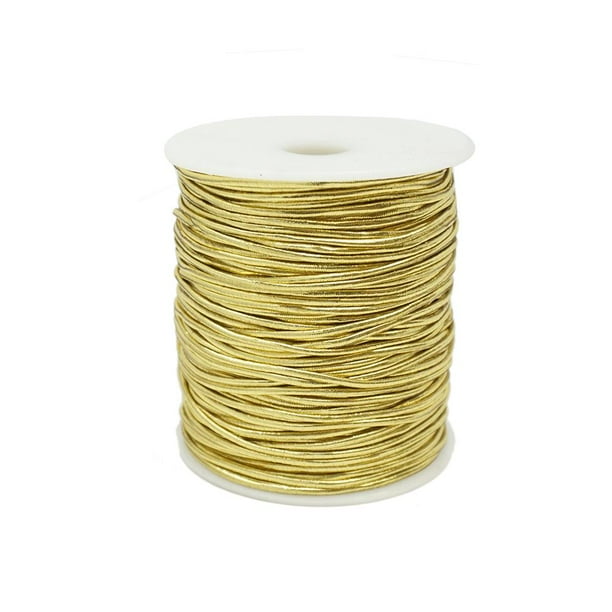 Elastic Stretch Jewelry Cord, Gold, 1.5mm, 100Yard