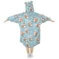 thumbnail image 2 of Wearable Blanket Hoodie for Kids Squirrel Snowflake Flannel Hooded Blanket with Pockets and Sleeves Suitable for Boys and Girls, 2 of 7