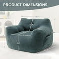 thumbnail image 2 of Bean Bag Chair, Adult Bean Bag Chair for Living Room, Big Beanbag Chair, Comfy Stuffed Beanbag Chair for Adults with Filling (Teddy Fabric in Green), 2 of 18