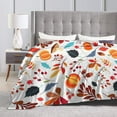 thumbnail image 4 of Kll Fleece Blanket Plush Throw Blanket Autumn Pumpkins Fall Leaves,Soft Fuzzy Cozy Flannel Blanket For Couch Sofa Bed.(50"X40"), 4 of 9