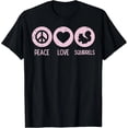 thumbnail image 1 of Playera de Mujer Peace Love Squirrels - Diseño Divertido de Ardilla, Cuello Redondo y Manga Corta, 1 of 7