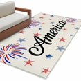 thumbnail image 2 of 3'x5' Area Rugs, American Independence Day Indoor Outdoor Area Rug for Living Room Bedroom, Retro Fireworks Stars Washable Bathroom Rugs Kitchen Floor Carpet Mats Home Decor Aesthetic, 2 of 8
